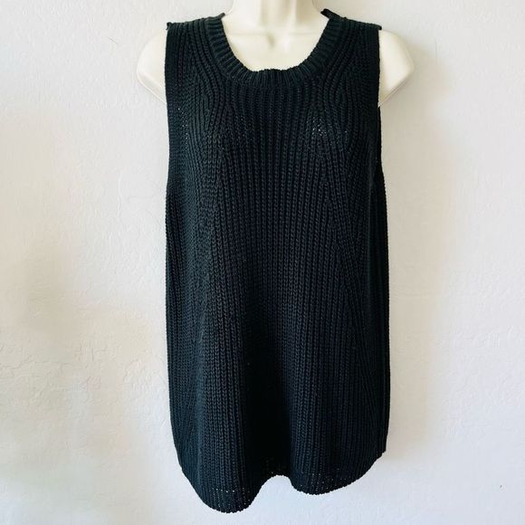 Chelsea & Theodore L black sleeveless sweater pullover scoopneck - Picture 4 of 12